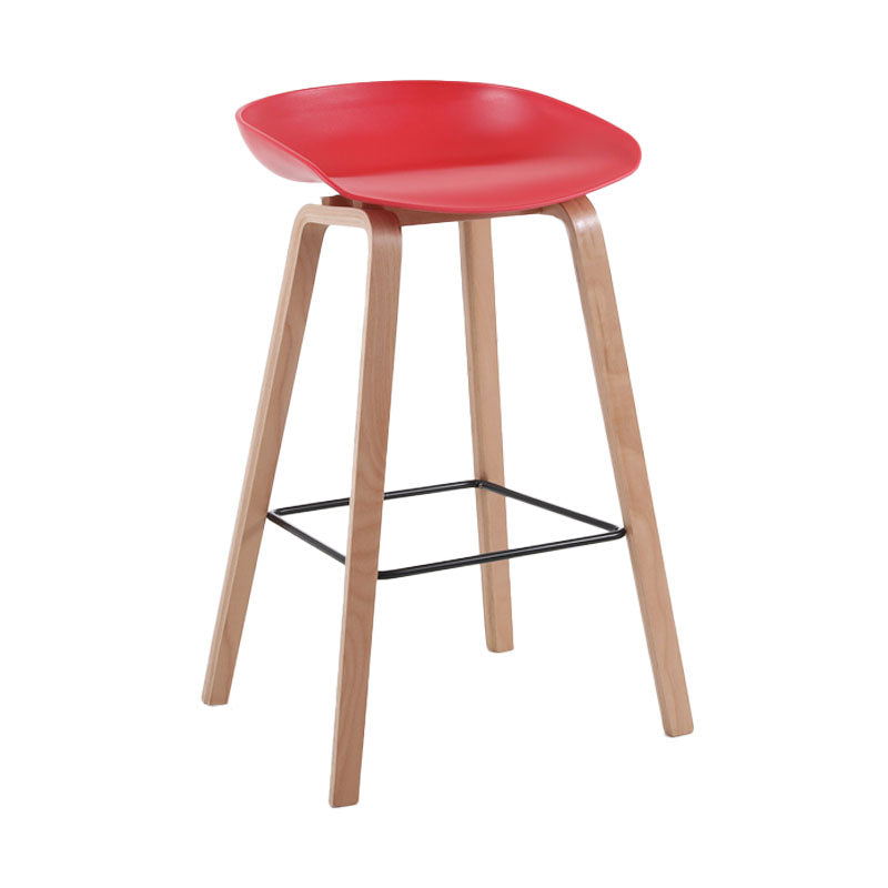Scandinavia in stile bar-sgabello gambe in legno pp sedile sedile da bar per cucina da bar