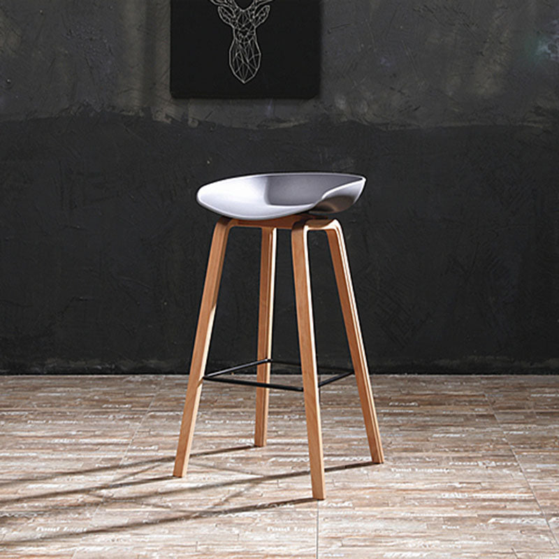 Scandinavia in stile bar-sgabello gambe in legno pp sedile sedile da bar per cucina da bar