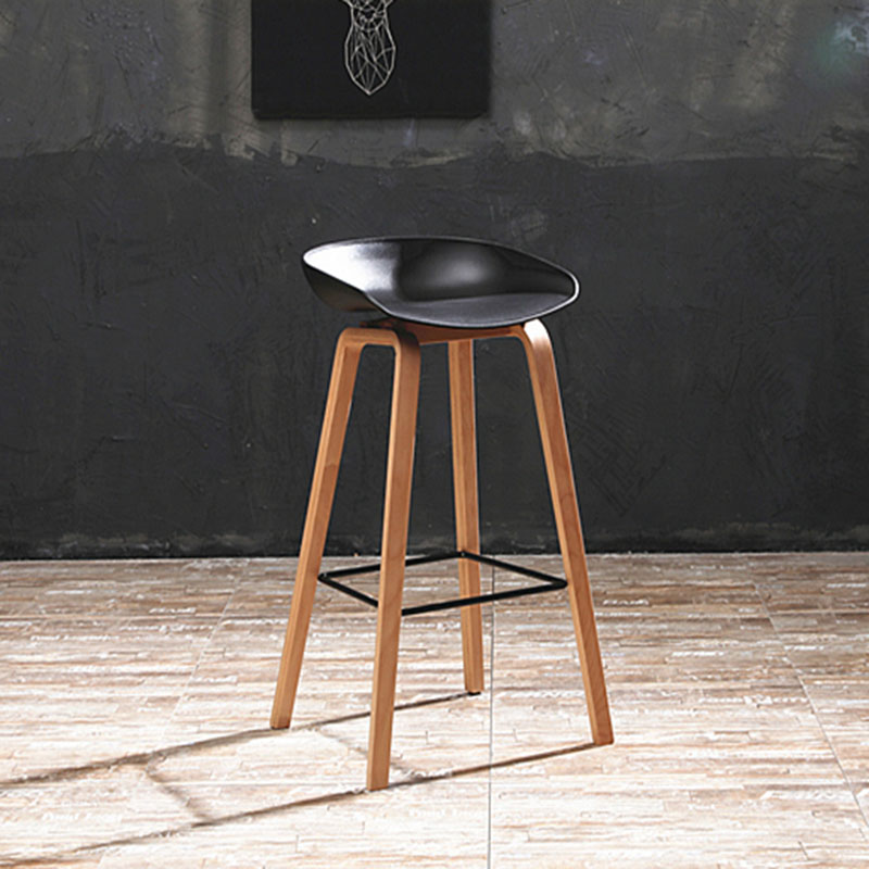 Scandinavia in stile bar-sgabello gambe in legno pp sedile sedile da bar per cucina da bar