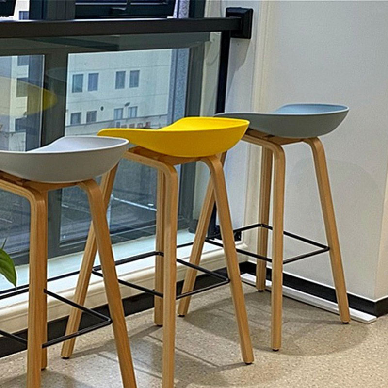 Scandinavia in stile bar-sgabello gambe in legno pp sedile sedile da bar per cucina da bar