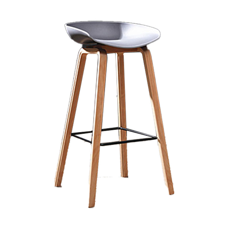 Scandinavia in stile bar-sgabello gambe in legno pp sedile sedile da bar per cucina da bar