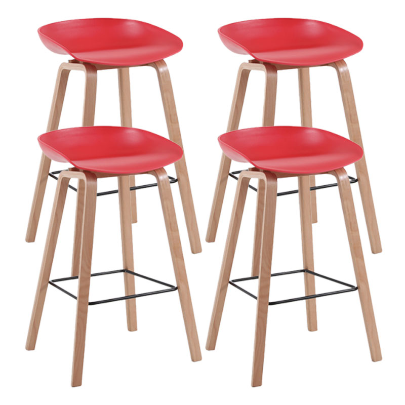Scandinavia in stile bar-sgabello gambe in legno pp sedile sedile da bar per cucina da bar