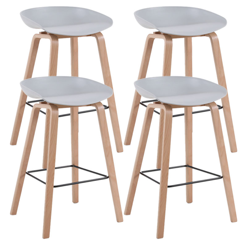 Scandinavia in stile bar-sgabello gambe in legno pp sedile sedile da bar per cucina da bar