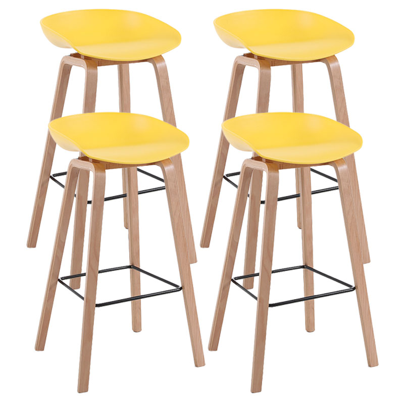 Scandinavia in stile bar-sgabello gambe in legno pp sedile sedile da bar per cucina da bar