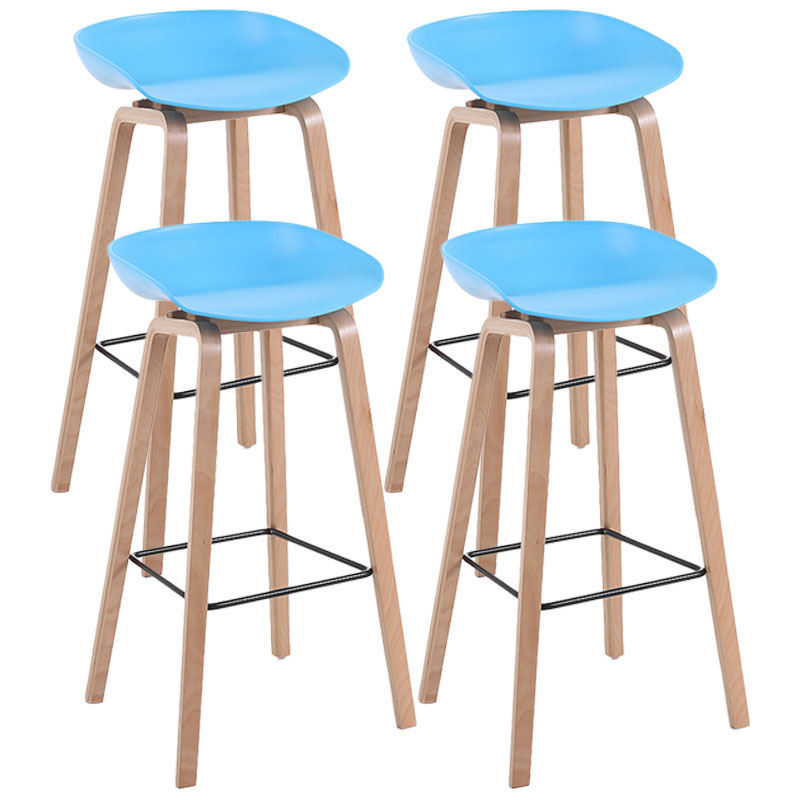 Scandinavia in stile bar-sgabello gambe in legno pp sedile sedile da bar per cucina da bar