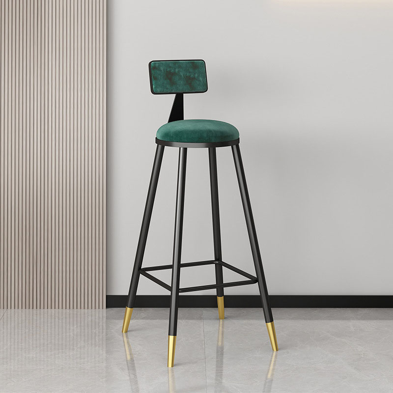Barhocker im Industriestil, runder Sitz, Eisenbeine, Barhocker für die Küchenbar