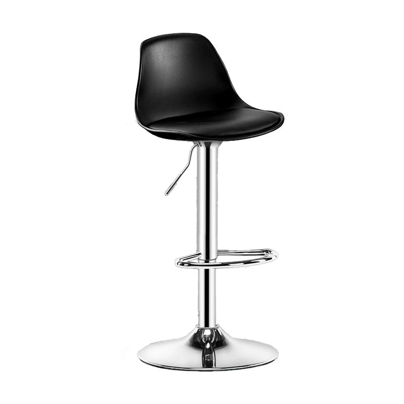 Industrial Style Bar Stool Metal Leg PP Seat Barstool with Upholstered for Counter Bar