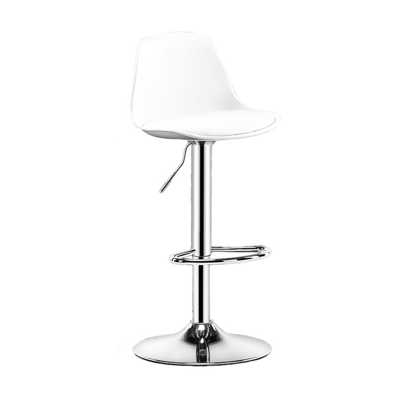 Industrial Style Bar Stool Metal Leg PP Seat Barstool with Upholstered for Counter Bar