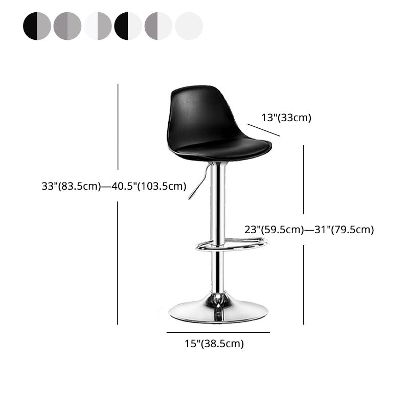 Industrial Style Bar Stool Metal Leg PP Seat Barstool with Upholstered for Counter Bar