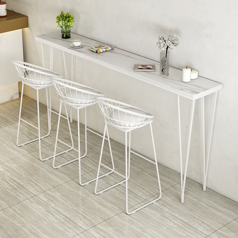 White Modern Style Bar Table in Wood and Iron Bar Table Indoor Bar Table