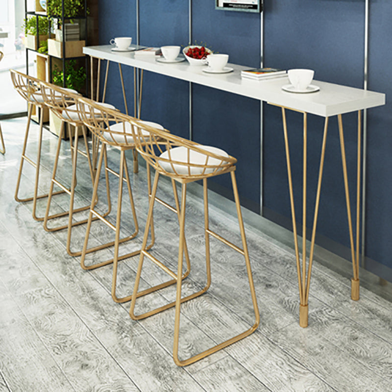 White Modern Style Bar Table in Wood and Iron Bar Table Indoor Bar Table