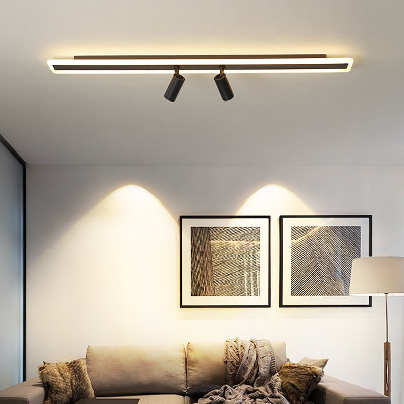 Geometry Shape LED Rail Ceiling Lamp Modern Simple Style Iron Flush Mount for Living Room