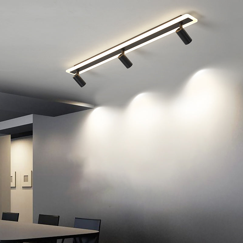 Geometry Shape LED Rail Ceiling Lamp Modern Simple Style Iron Flush Mount for Living Room