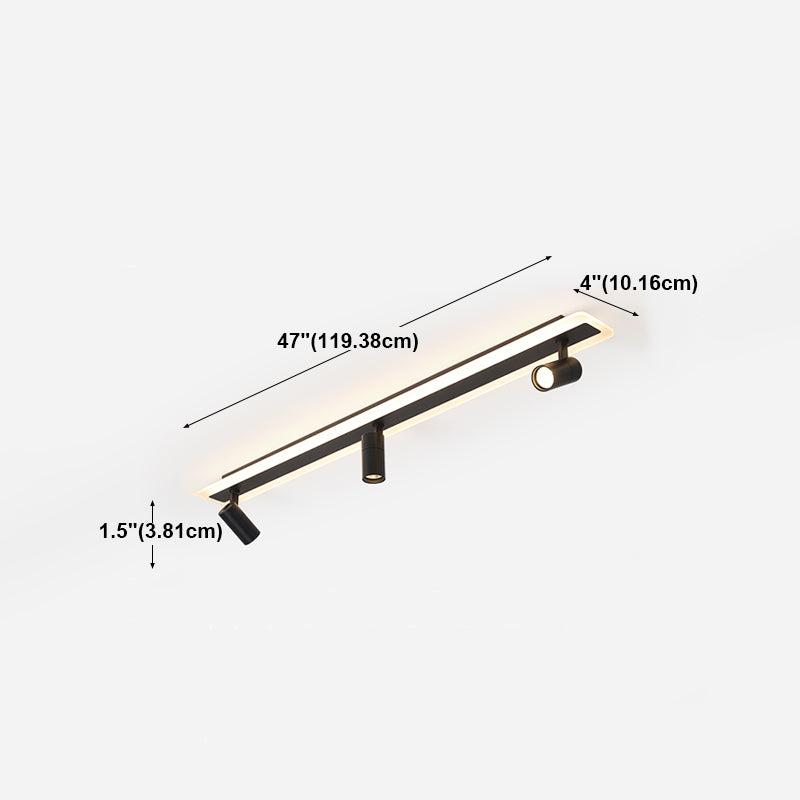 Geometry Shape LED Rail Ceiling Lamp Modern Simple Style Iron Flush Mount for Living Room