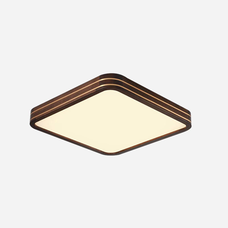 Geometry Shape Ceiling Lamp Modern Simple Style Wood 1 Light Flush Mount for Balcony Aisle