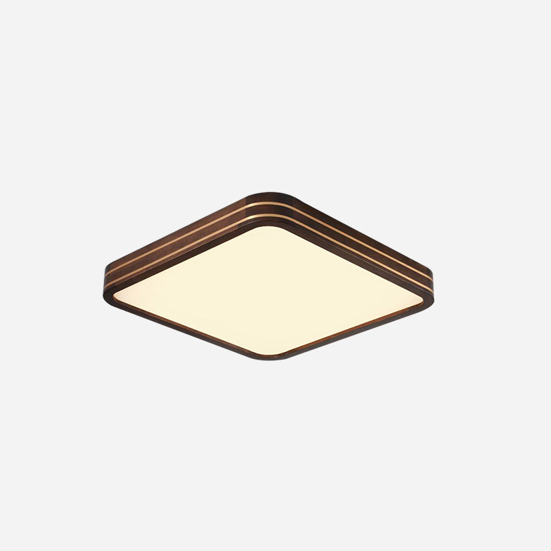 Geometry Shape Ceiling Lamp Modern Simple Style Wood 1 Light Flush Mount for Balcony Aisle