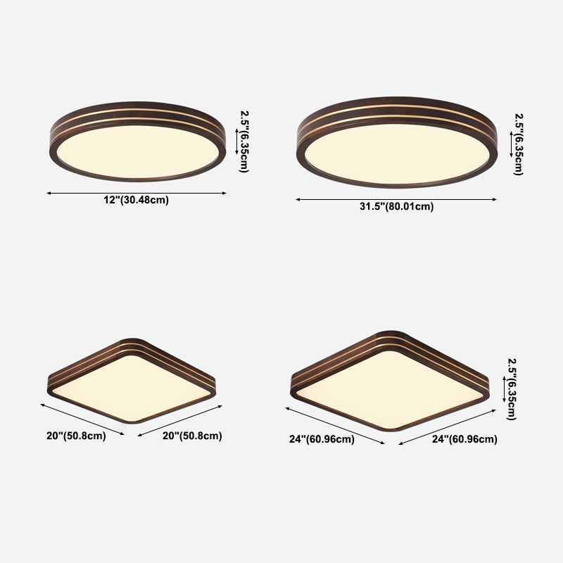 Geometry Shape Ceiling Lamp Modern Simple Style Wood 1 Light Flush Mount for Balcony Aisle