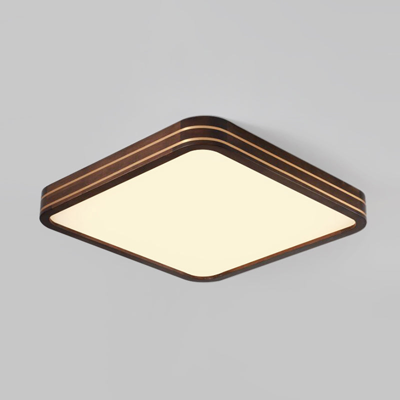 Geometry Shape Ceiling Lamp Modern Simple Style Wood 1 Light Flush Mount for Balcony Aisle