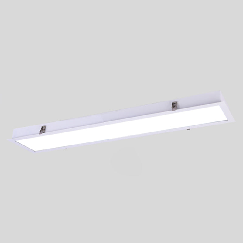 Plafonnier LED de forme rectangulaire en aluminium moderne, 1 lumière, montage encastré pour allée