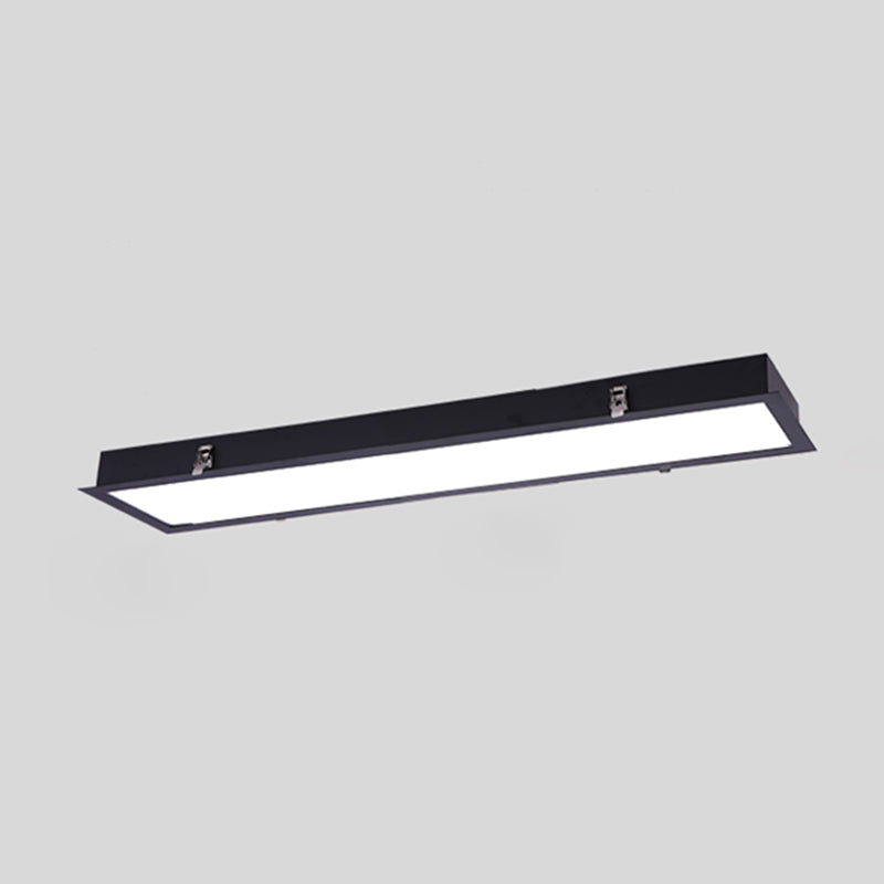 Rectangle Shape LED Ceiling Lamp Modern Aluminium 1 Light Flush Mount for Aisle