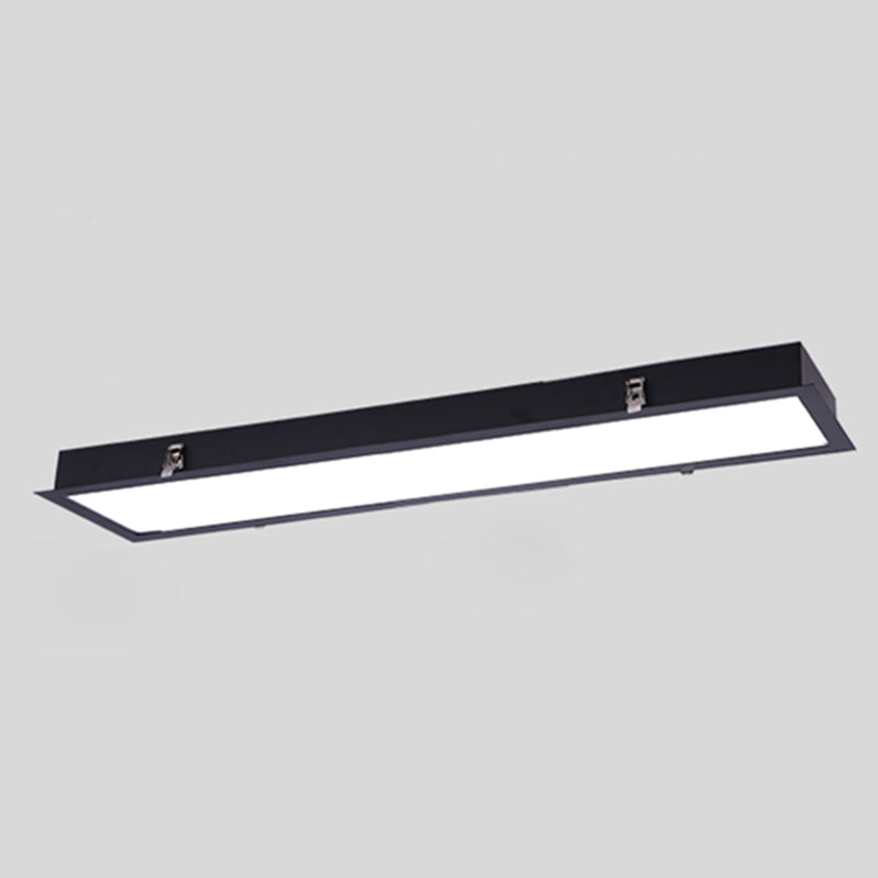 Rectangle Shape LED Ceiling Lamp Modern Aluminium 1 Light Flush Mount for Aisle