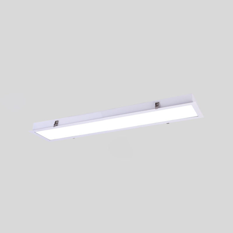 Plafonnier LED de forme rectangulaire en aluminium moderne, 1 lumière, montage encastré pour allée