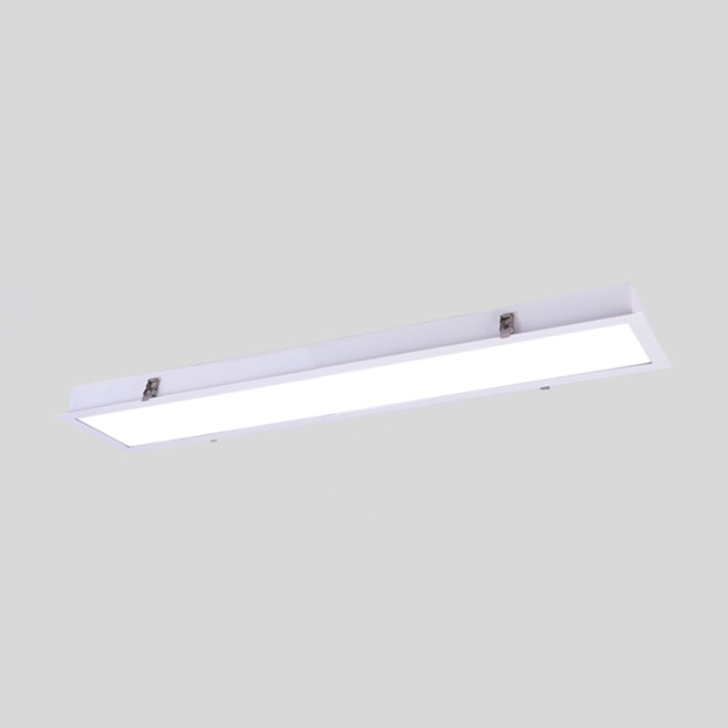 Plafonnier LED de forme rectangulaire en aluminium moderne, 1 lumière, montage encastré pour allée