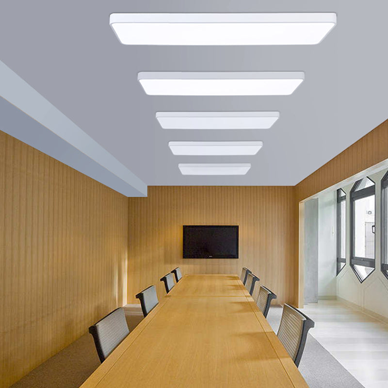 Plafonnier LED de forme rectangulaire en fer moderne, 1 lumière, montage encastré pour salle de conférence