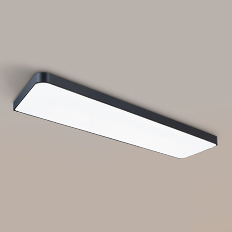Rectangle Shape LED Ceiling Lamp Modern Iron 1 Light Flush Mount for Conference Room