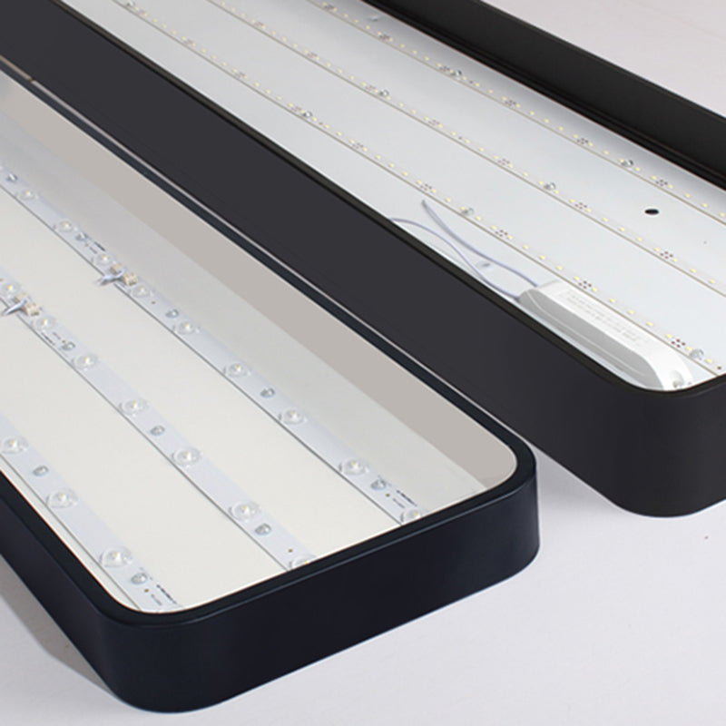 Rectangle Shape LED Ceiling Lamp Modern Iron 1 Light Flush Mount for Conference Room
