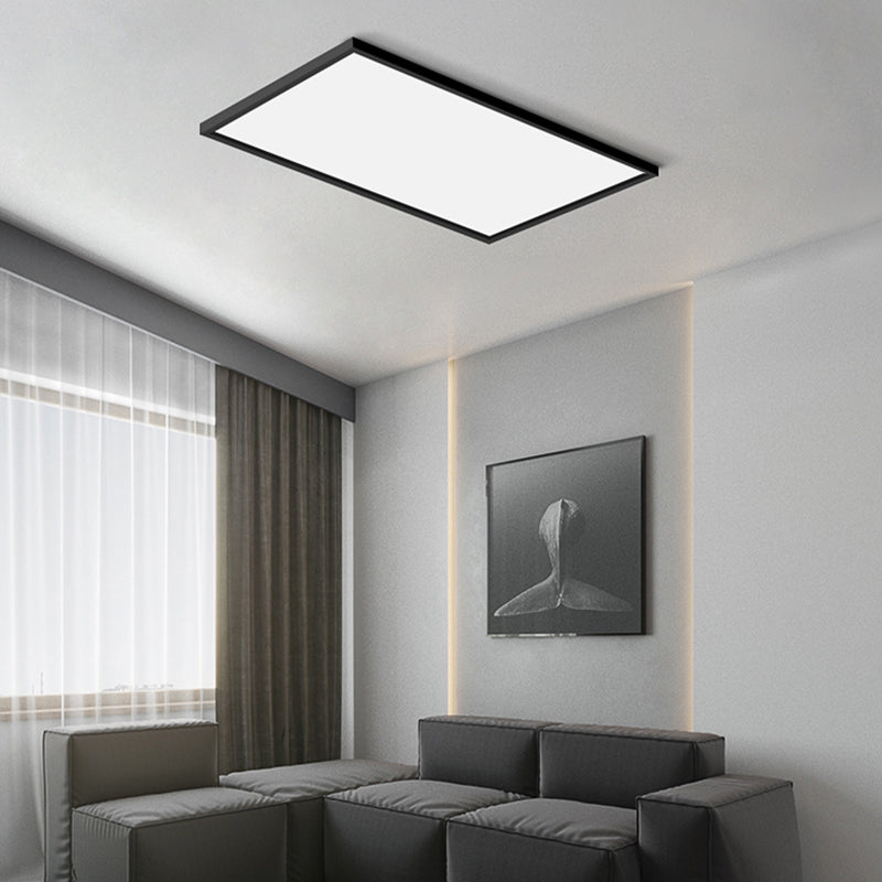 Plafonnier LED de forme rectangulaire en aluminium moderne, 1 lumière, montage encastré pour salle à manger