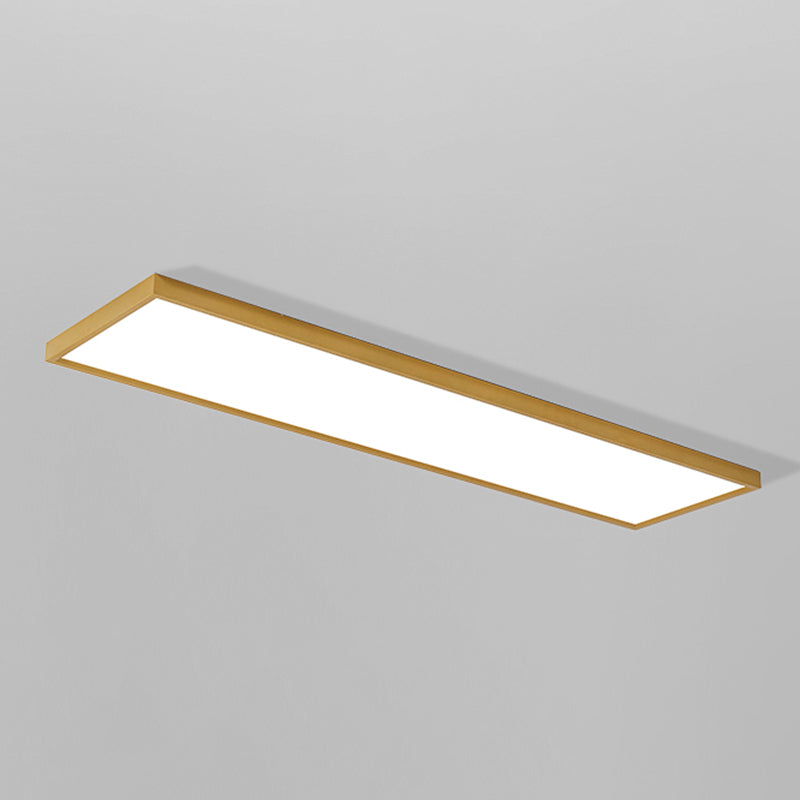 Plafonnier LED de forme rectangulaire en aluminium moderne, 1 lumière, montage encastré pour salle à manger