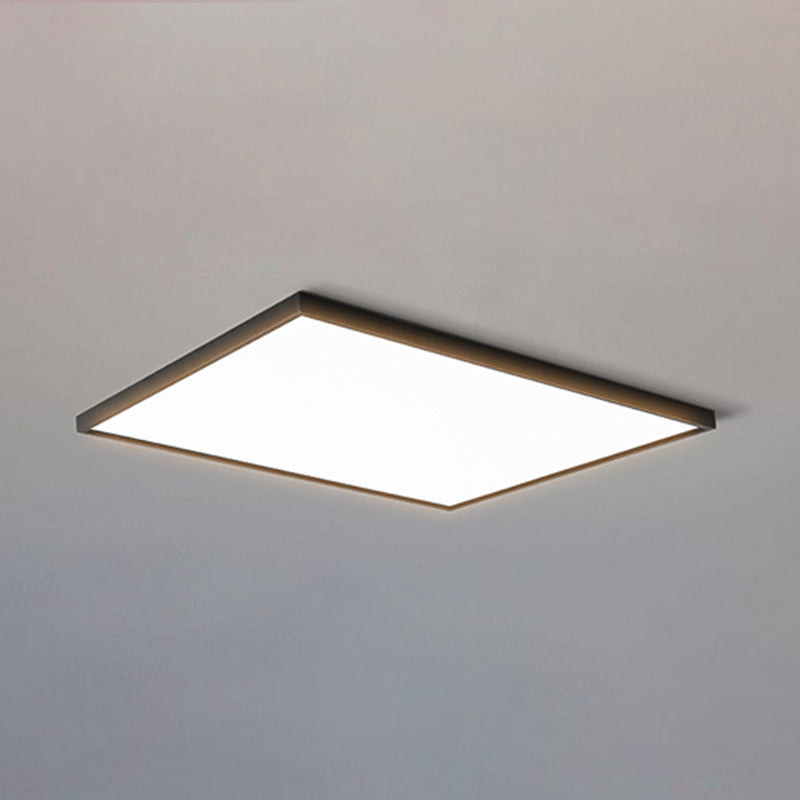 Plafonnier LED de forme rectangulaire en aluminium moderne, 1 lumière, montage encastré pour salle à manger
