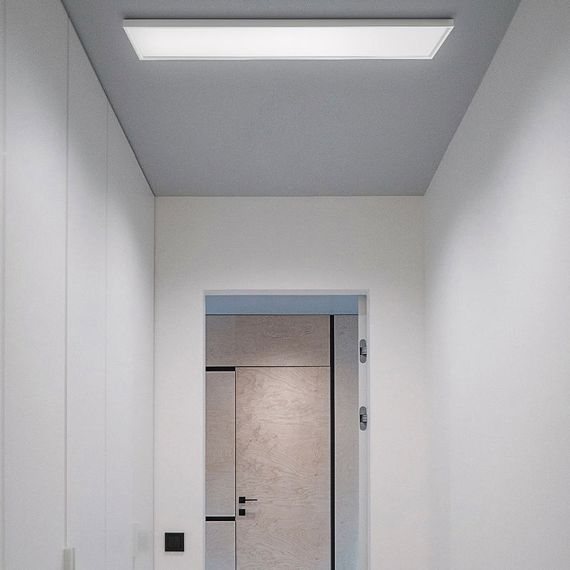 Plafonnier LED de forme rectangulaire en aluminium moderne, 1 lumière, montage encastré pour salle à manger