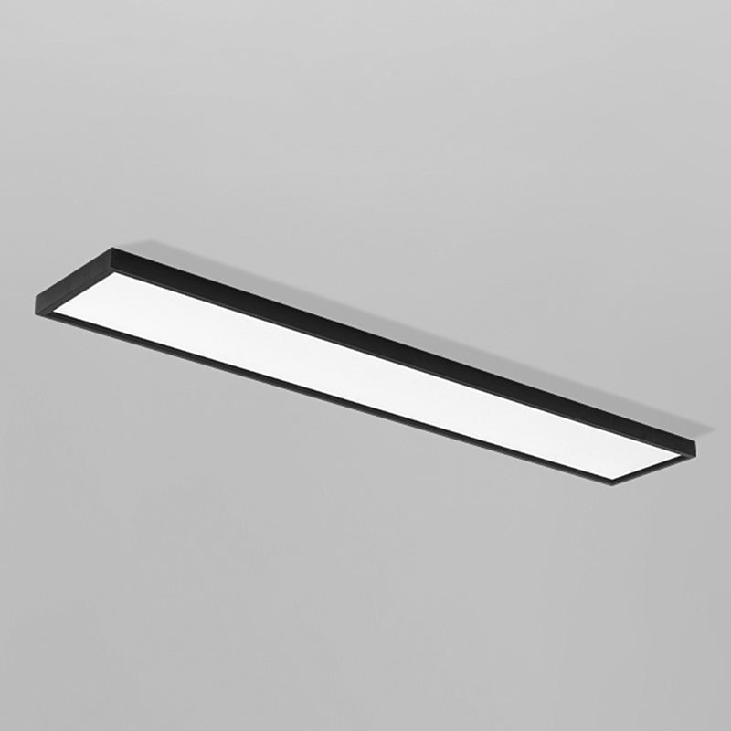 Plafonnier LED de forme rectangulaire en aluminium moderne, 1 lumière, montage encastré pour salle à manger
