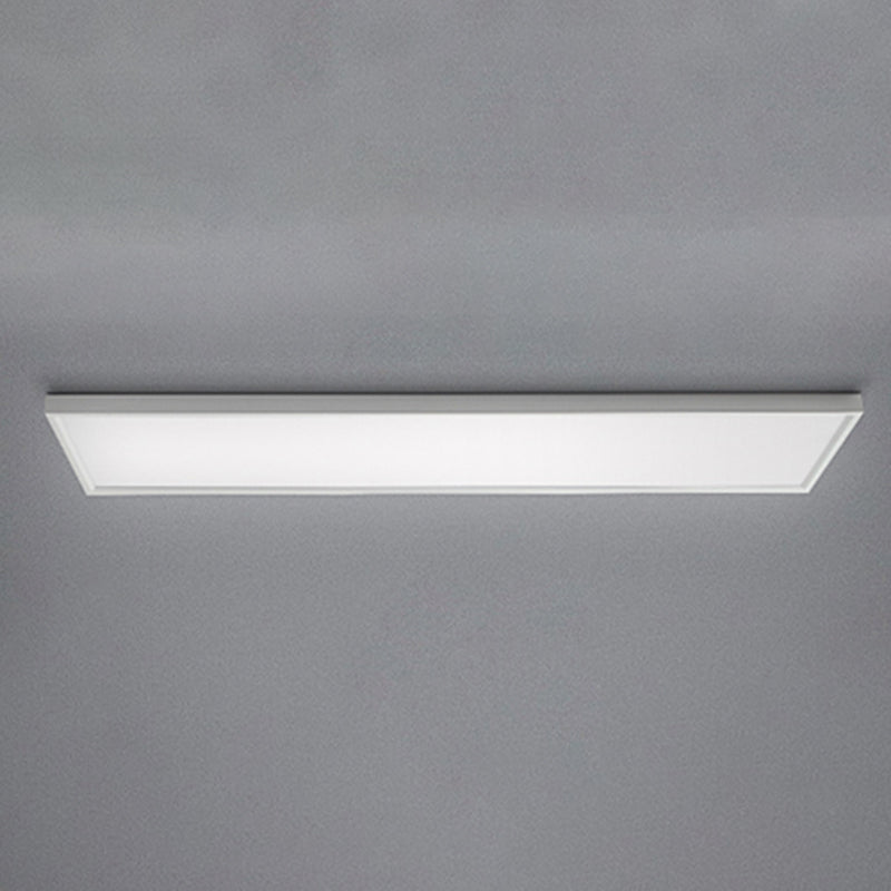 Plafonnier LED de forme rectangulaire en aluminium moderne, 1 lumière, montage encastré pour salle à manger