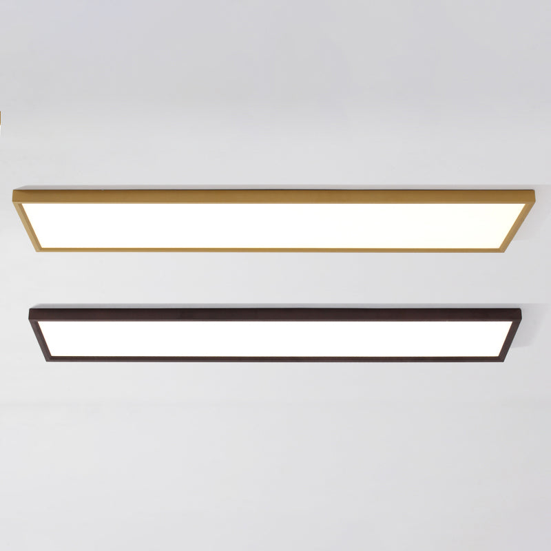 Plafonnier LED de forme rectangulaire en aluminium moderne, 1 lumière, montage encastré pour salle à manger