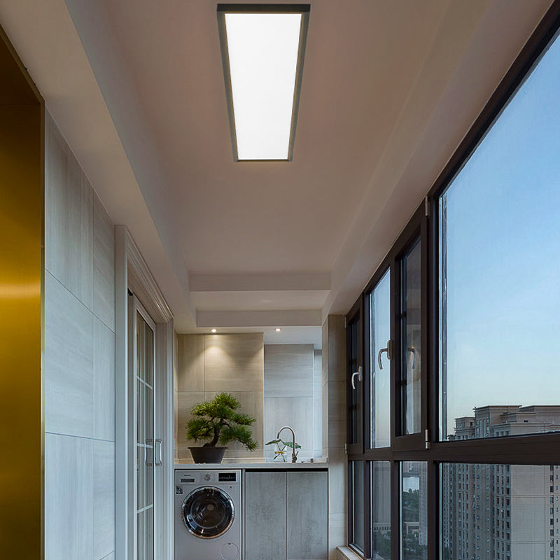 Plafonnier LED de forme rectangulaire en aluminium moderne, 1 lumière, montage encastré pour salle à manger