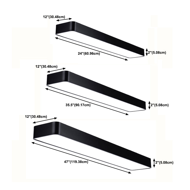 Rectangle Shape LED Ceiling Lamp Modern Aluminium 1 Light Flush Mount for Balcony