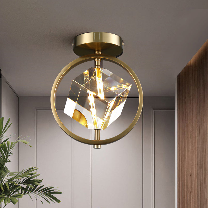 Luminaire encastré géométrique contemporain en cristal à 2 lumières