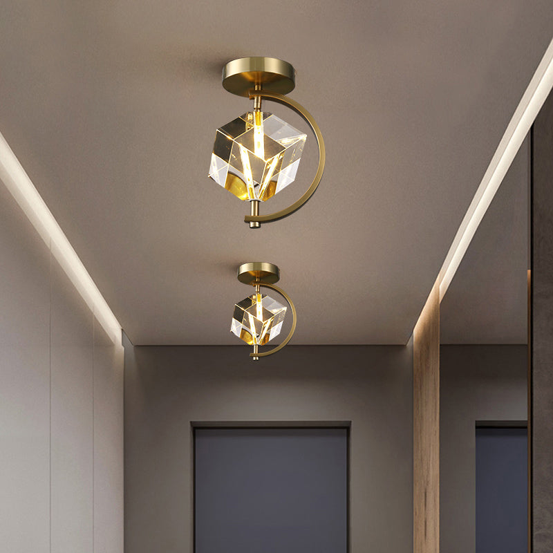 Luminaire encastré géométrique contemporain en cristal à 2 lumières
