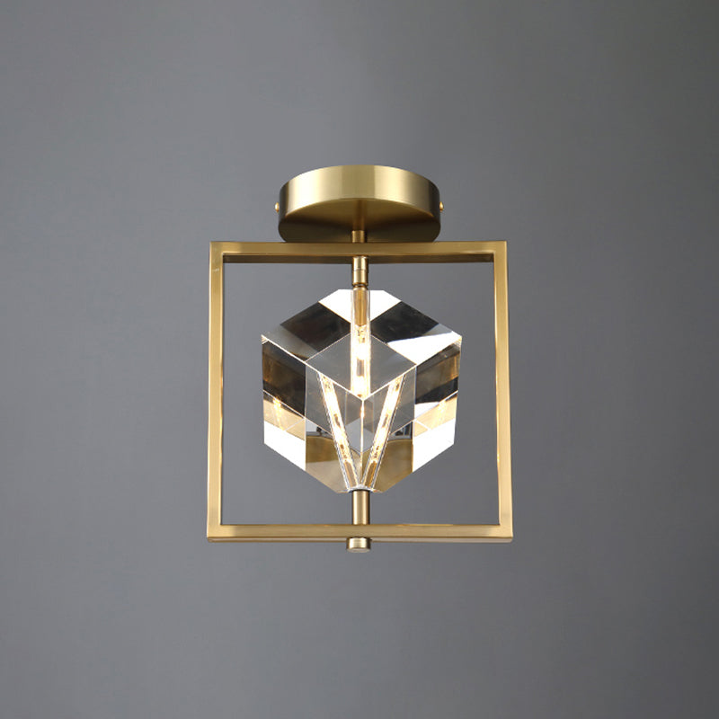 Luminaire encastré géométrique contemporain en cristal à 2 lumières