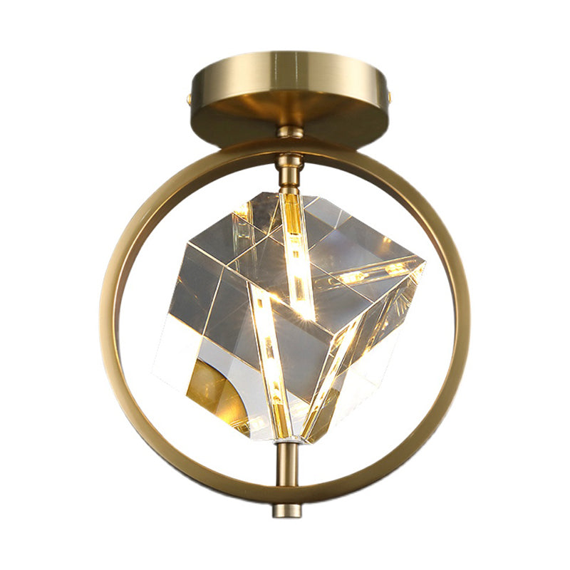 Luminaire encastré géométrique contemporain en cristal à 2 lumières