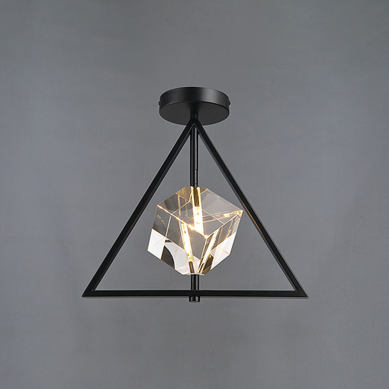 Luminaire encastré géométrique contemporain en cristal à 2 lumières