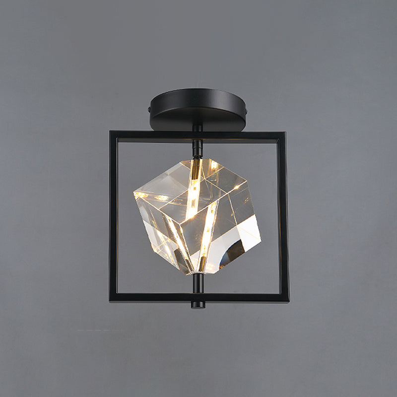 Luminaire encastré géométrique contemporain en cristal à 2 lumières