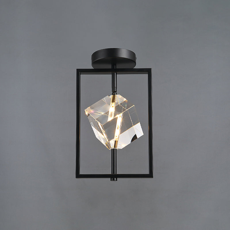 Luminaire encastré géométrique contemporain en cristal à 2 lumières