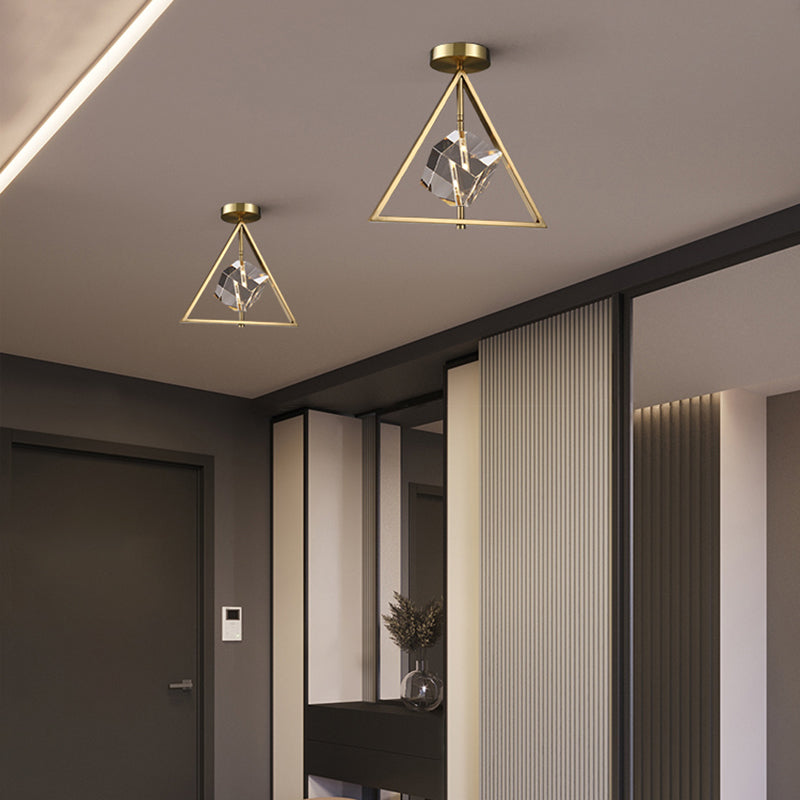 Luminaire encastré géométrique contemporain en cristal à 2 lumières