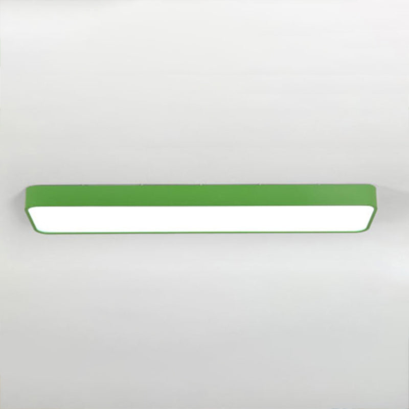 Plafonnier LED de forme rectangulaire en fer moderne, 1 lumière, encastré pour chambre d'enfant