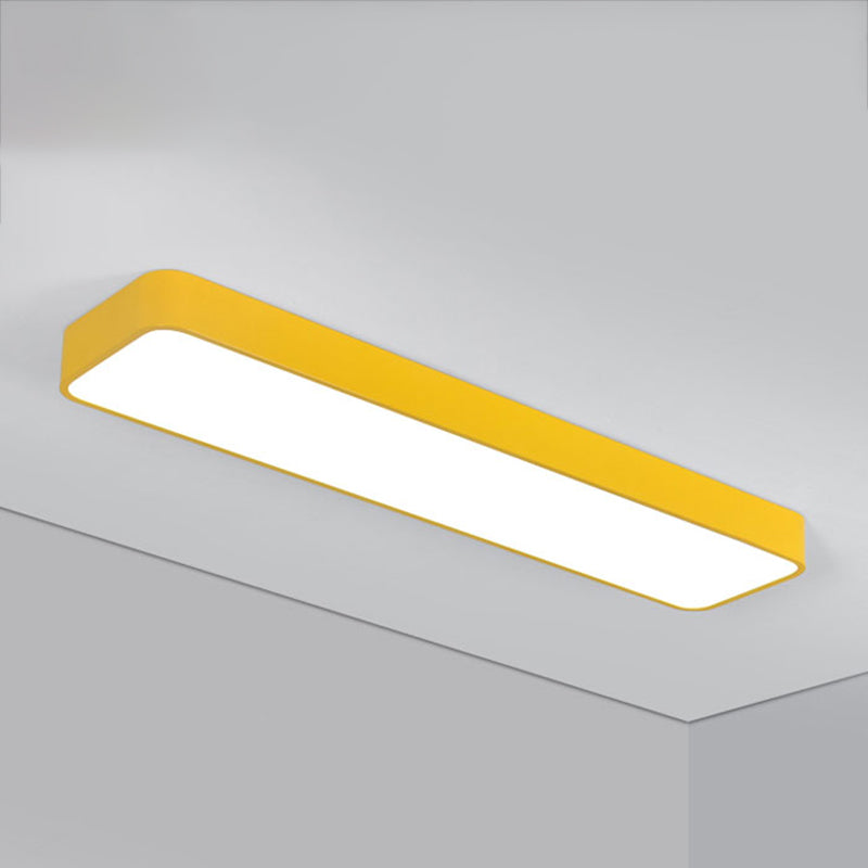 Plafonnier LED de forme rectangulaire en fer moderne, 1 lumière, encastré pour chambre d'enfant