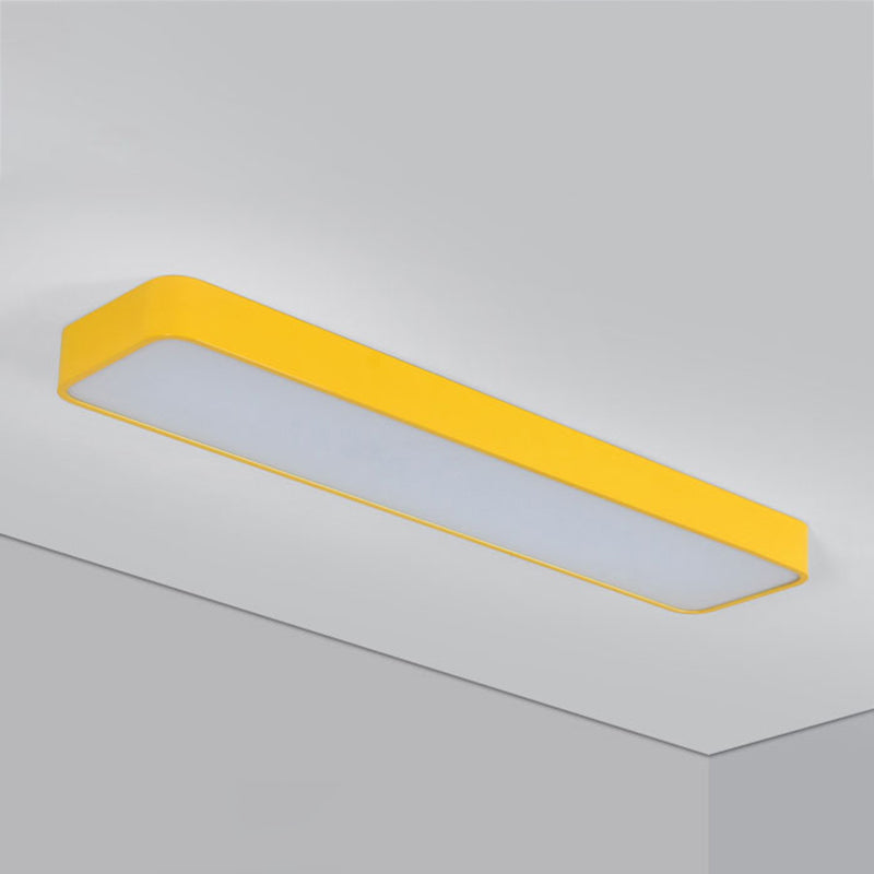 Rectangle Shape LED Ceiling Lamp Modern Iron 1 Light Flush Mount for Children's Room